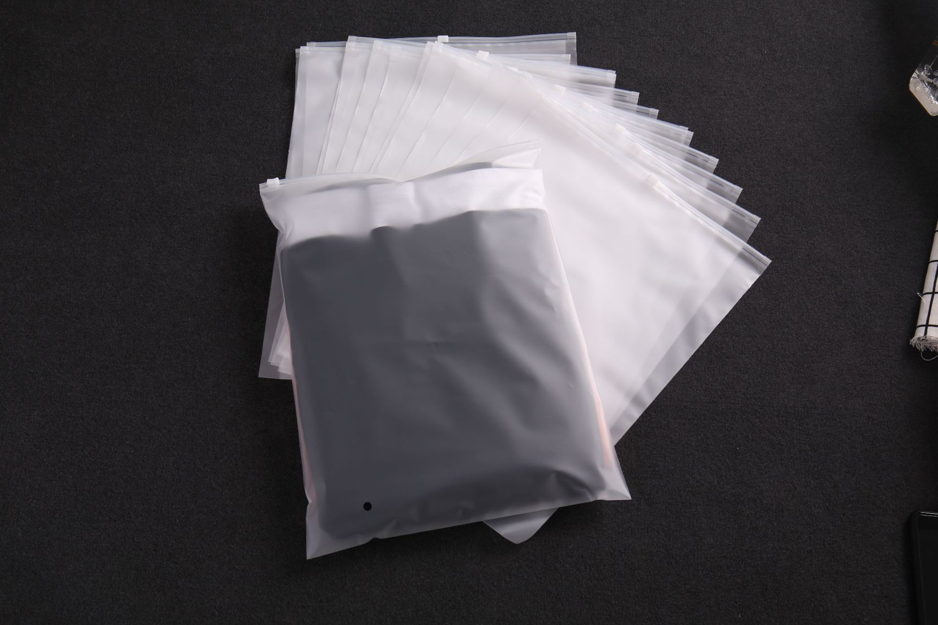 Custom frosted underwear packing slider zipper bag
